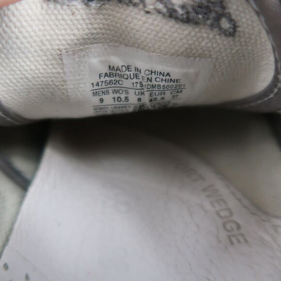 Converse Shoes Mens 9 Sneakers Jack Purcell Comfort Wedge Classic Canvas Grey - Picture 15 of 16